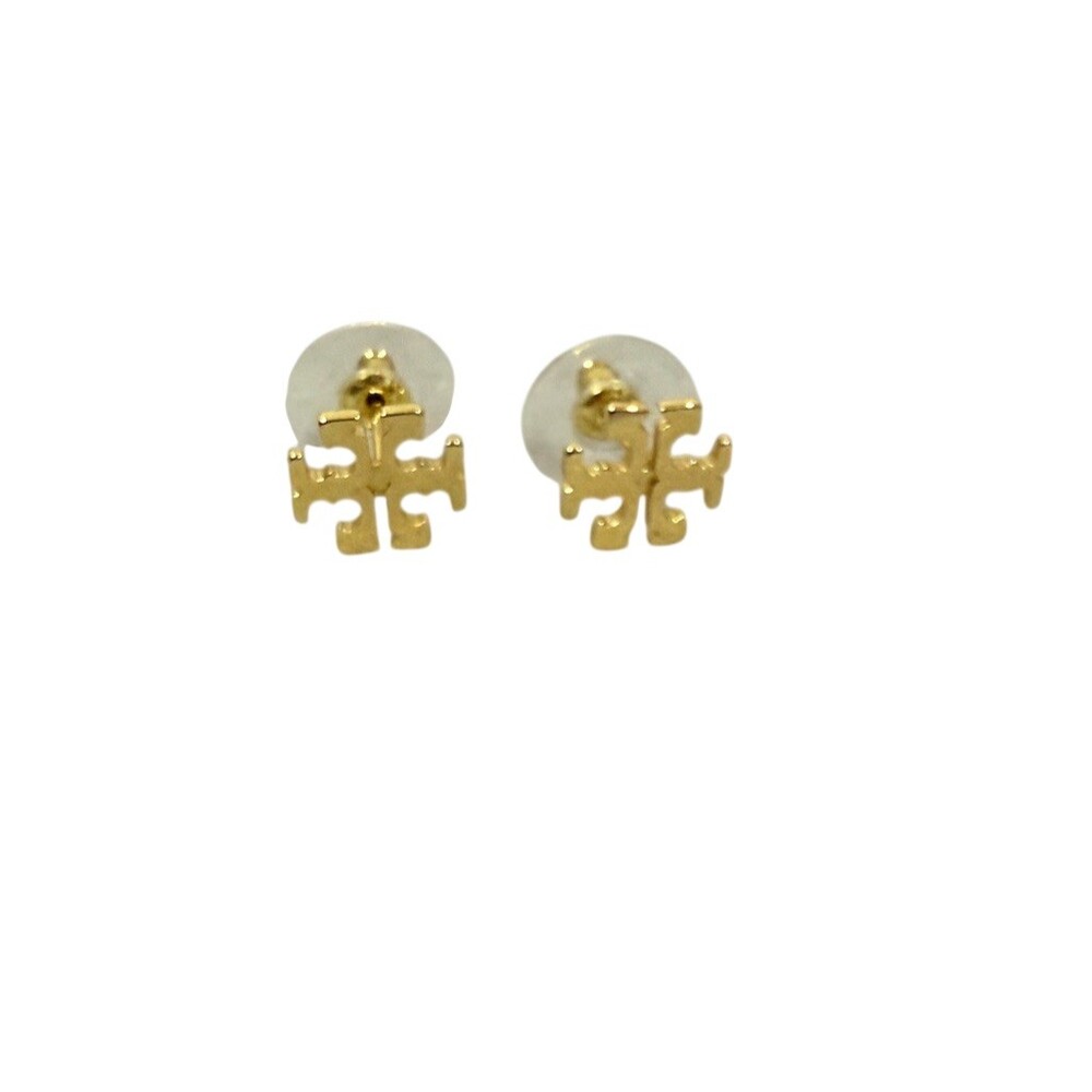 Tory Burch mini Logo Stud Earrings Gold Tone Pierced minimalist, elegant gift